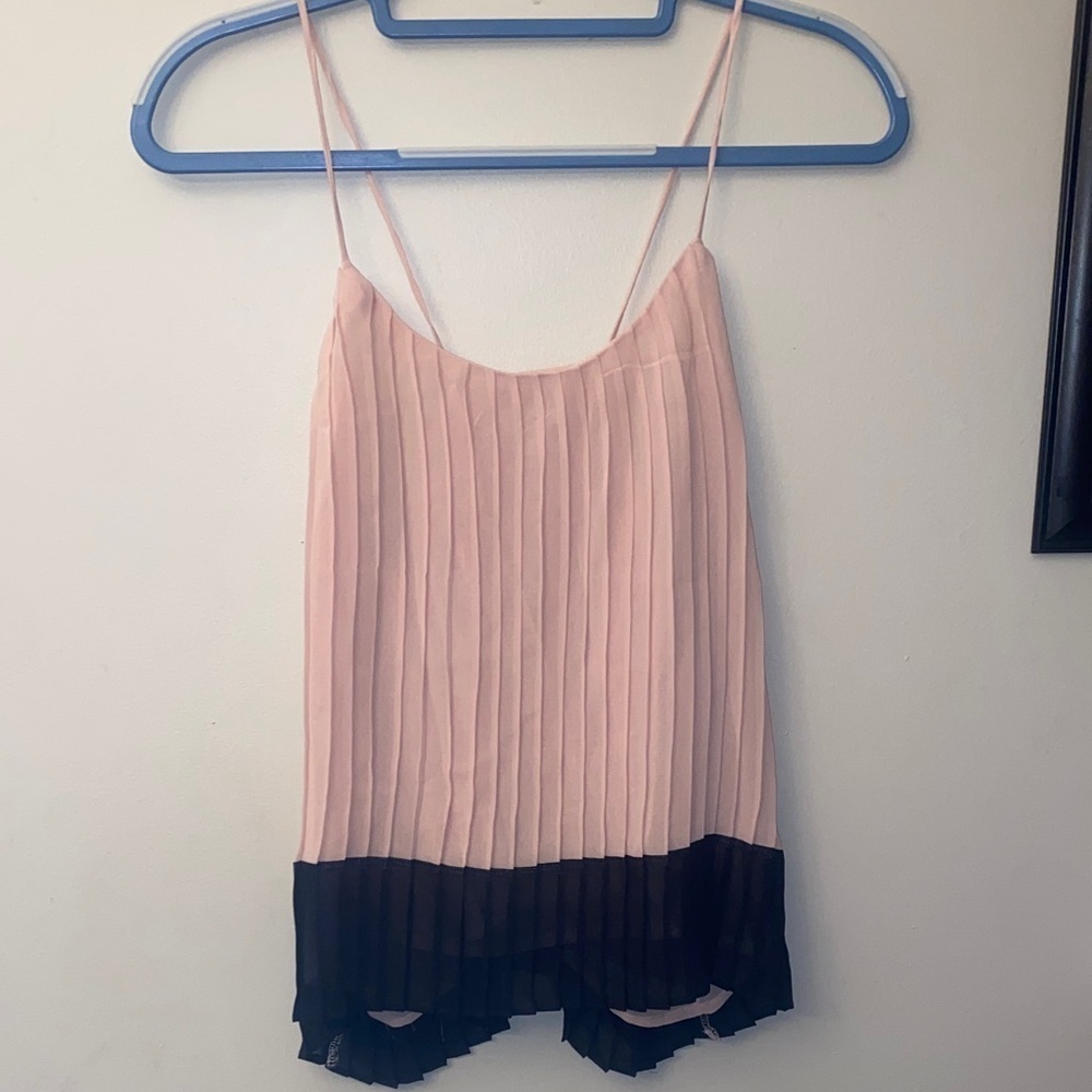 Bar III Pleated Pink and Black Camisole tank 🆕